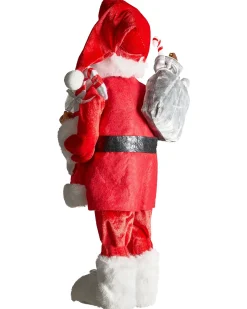 Outlet Beliani Decorazione natalizia ORMSAVATNET Babbo Natale 45 cm Rosso Bianco Rosso