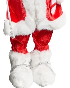 Outlet Beliani Decorazione natalizia ORMSAVATNET Babbo Natale 45 cm Rosso Bianco Rosso