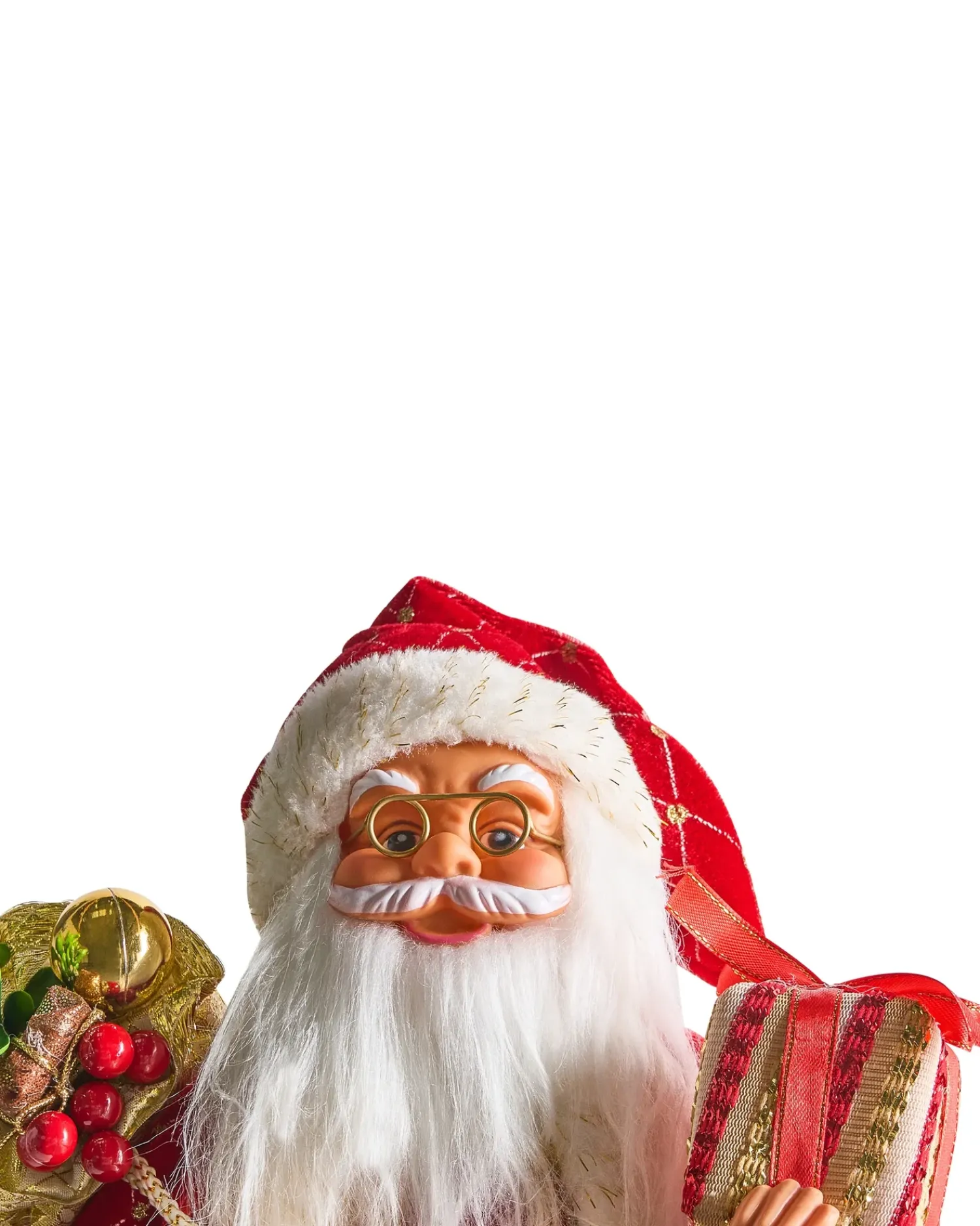 Best Beliani Decorazione natalizia RAMVATN Babbo Natale 44 cm Rosso Bianco Rosso Oro