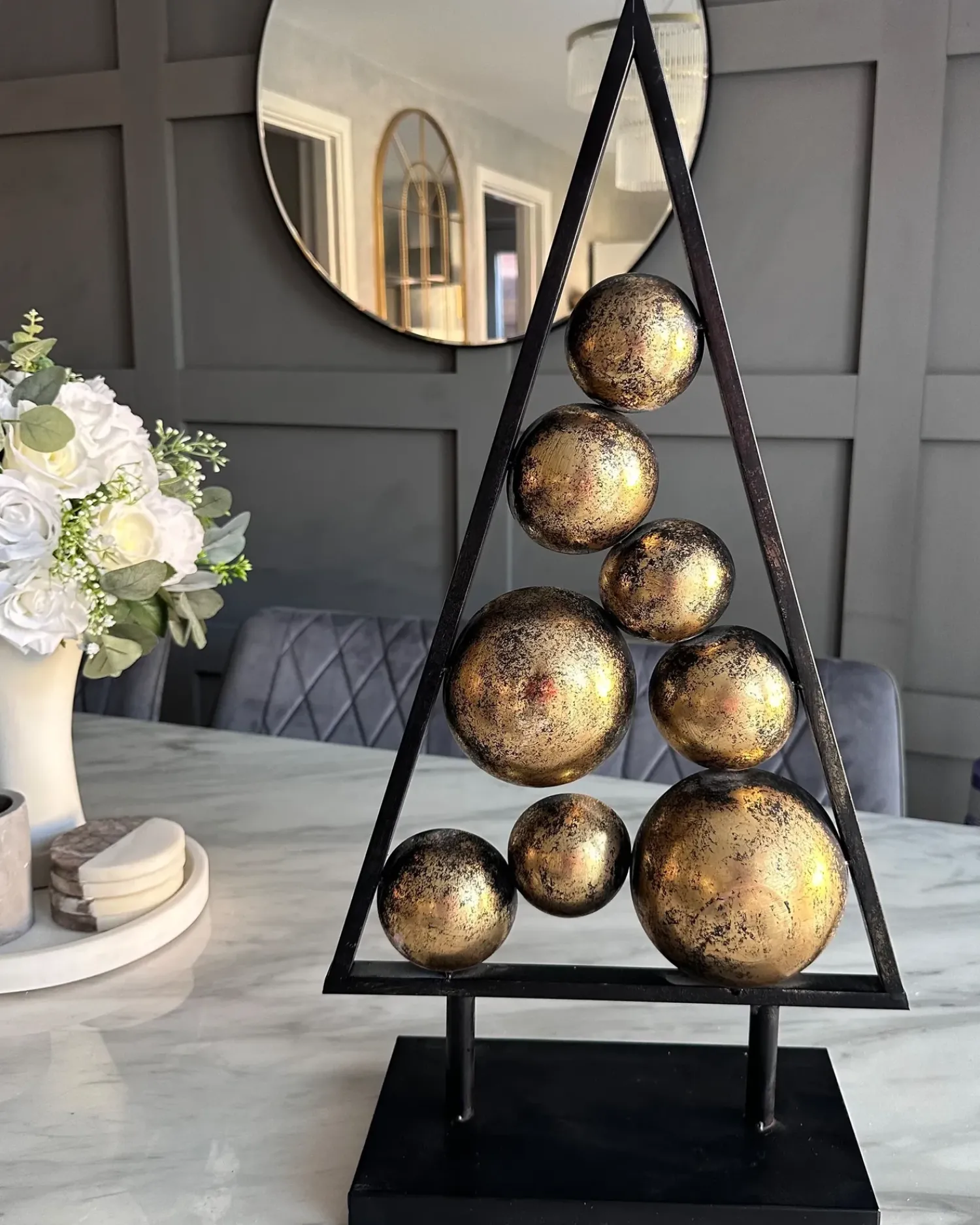 Clearance Beliani Decorazione natalizia RANUA Albero di Natale 65 cm Oro Oro Nero