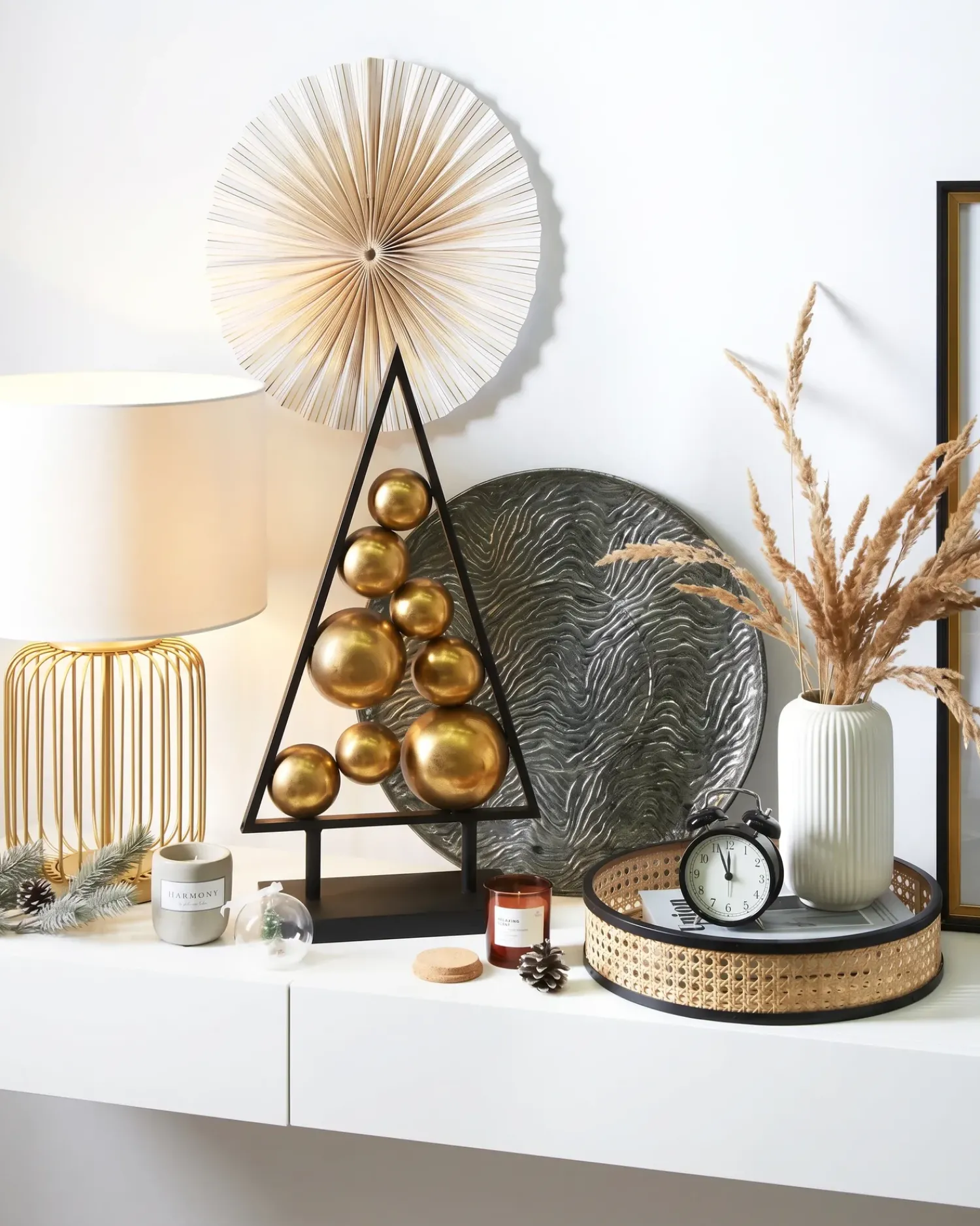 Clearance Beliani Decorazione natalizia RANUA Albero di Natale 65 cm Oro Oro Nero