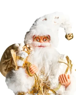 Sale Beliani Decorazione natalizia STRAUMSFJORDEN Babbo Natale 40 cm Bianco/Oro Bianco Oro