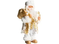 Sale Beliani Decorazione natalizia STRAUMSFJORDEN Babbo Natale 40 cm Bianco/Oro Bianco Oro
