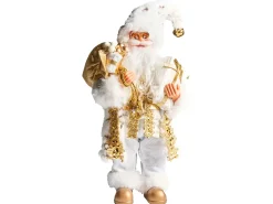 Sale Beliani Decorazione natalizia STRAUMSFJORDEN Babbo Natale 40 cm Bianco/Oro Bianco Oro