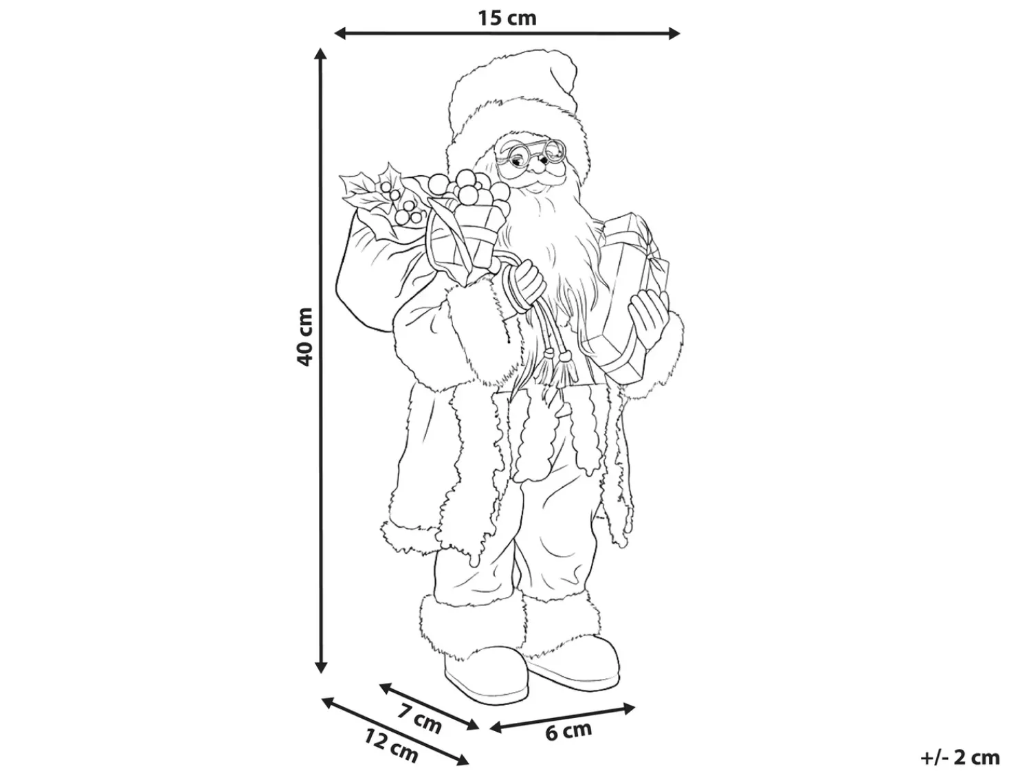 Sale Beliani Decorazione natalizia STRAUMSFJORDEN Babbo Natale 40 cm Bianco/Oro Bianco Oro