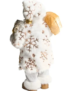 Sale Beliani Decorazione natalizia STRAUMSFJORDEN Babbo Natale 40 cm Bianco/Oro Bianco Oro