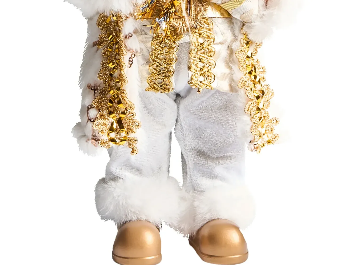 Sale Beliani Decorazione natalizia STRAUMSFJORDEN Babbo Natale 40 cm Bianco/Oro Bianco Oro