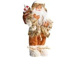 Discount Beliani Decorazione natalizia SVARTEVATNET Babbo Natale 37 cm Marrone/Bianco Beige Bianco Marrone