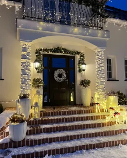 Hot Beliani Decorazione per esterni LED ANGELI Renna 92/85/49 cm Bianco