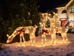 Hot Beliani Decorazione per esterni LED ANGELI Renna 92/85/49 cm Bianco