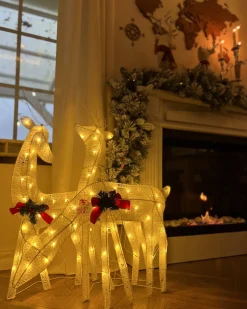 Hot Beliani Decorazione per esterni LED ANGELI Renna 92/85/49 cm Bianco