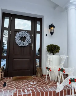 Hot Beliani Decorazione per esterni LED ANGELI Renna 92/85/49 cm Bianco