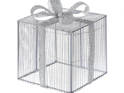 Outlet Beliani Decorazione per esterni LED ARNES Regali di Natale 25/20/15 cm Argento