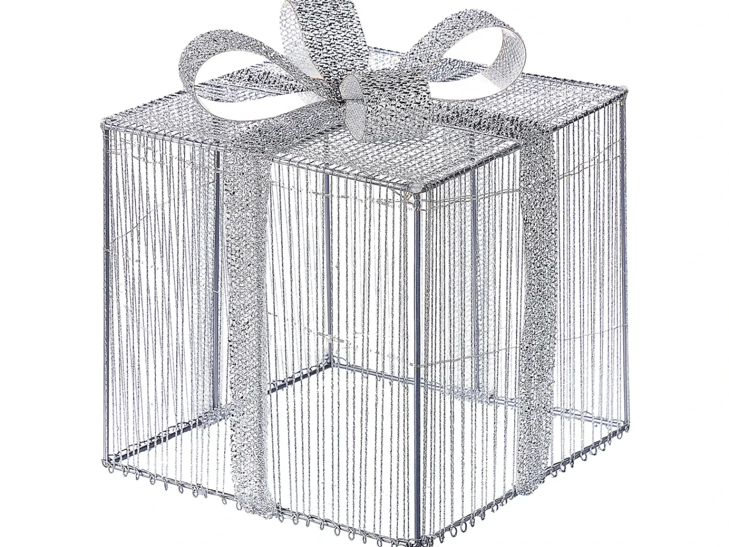 Outlet Beliani Decorazione per esterni LED ARNES Regali di Natale 25/20/15 cm Argento