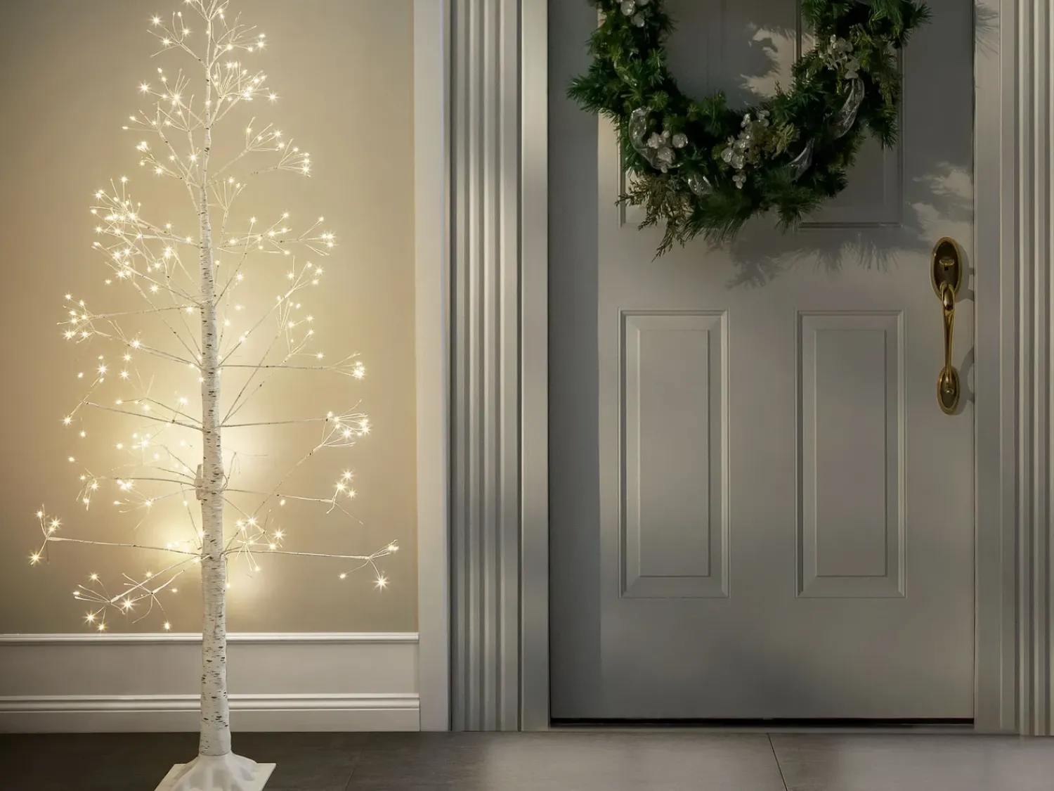 New Beliani Decorazione per esterni LED ALBIONI Albero 180 cm Bianco