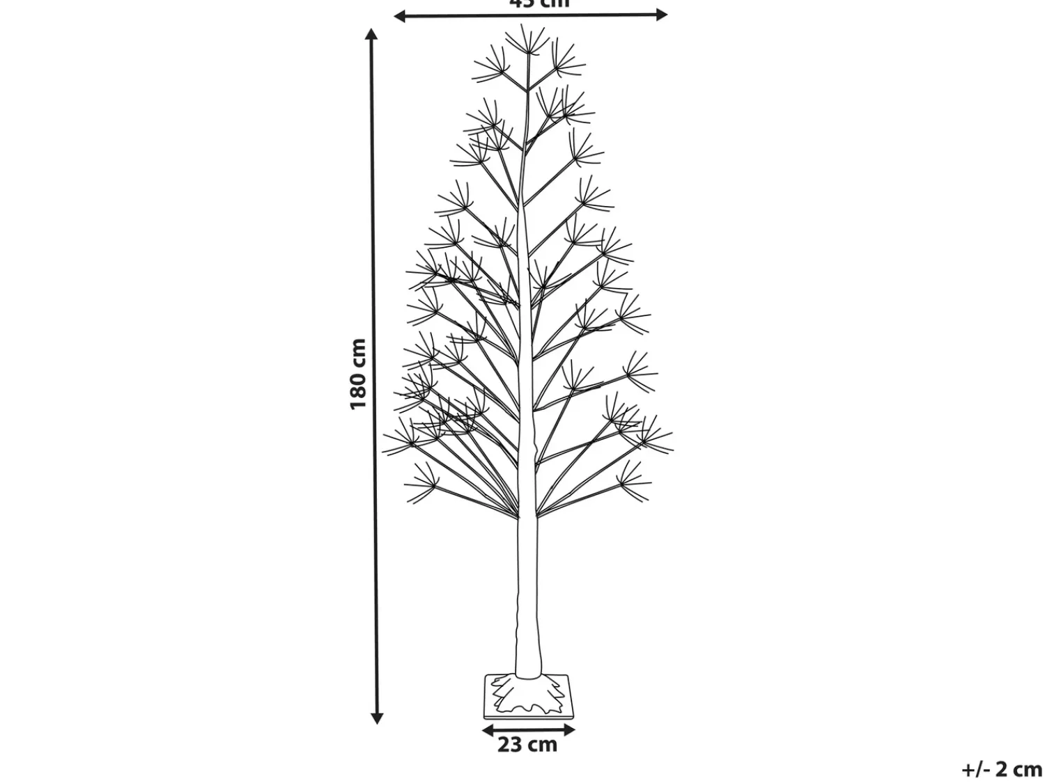 New Beliani Decorazione per esterni LED ALBIONI Albero 180 cm Bianco