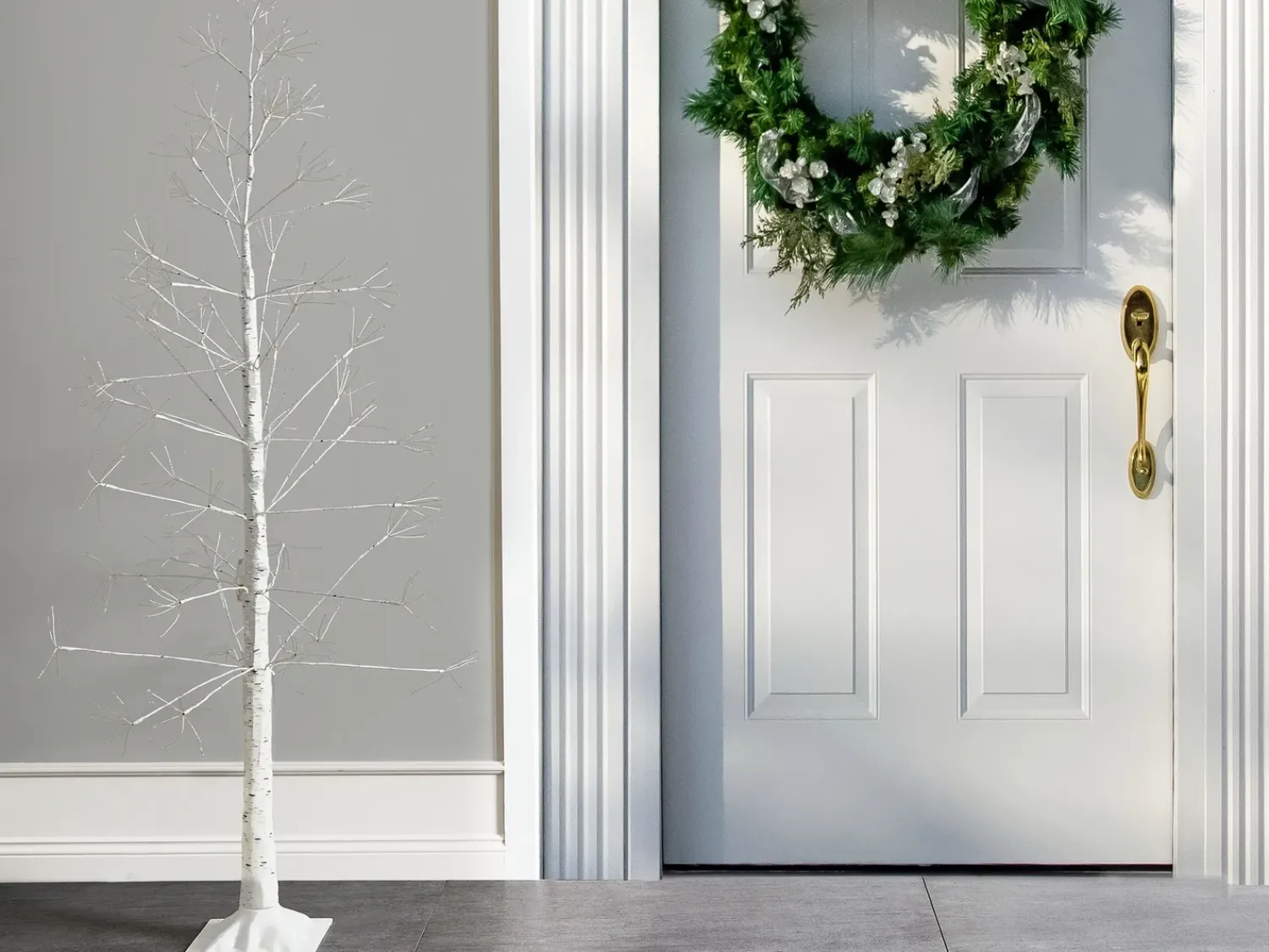New Beliani Decorazione per esterni LED ALBIONI Albero 180 cm Bianco