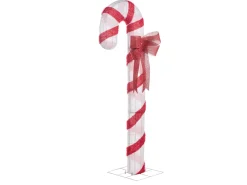 Beliani Decorazione per esterni LED ALARNI Bastoncino di zucchero 150 cm Rosso Bianco Rosso