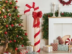 Beliani Decorazione per esterni LED ALARNI Bastoncino di zucchero 150 cm Rosso Bianco Rosso