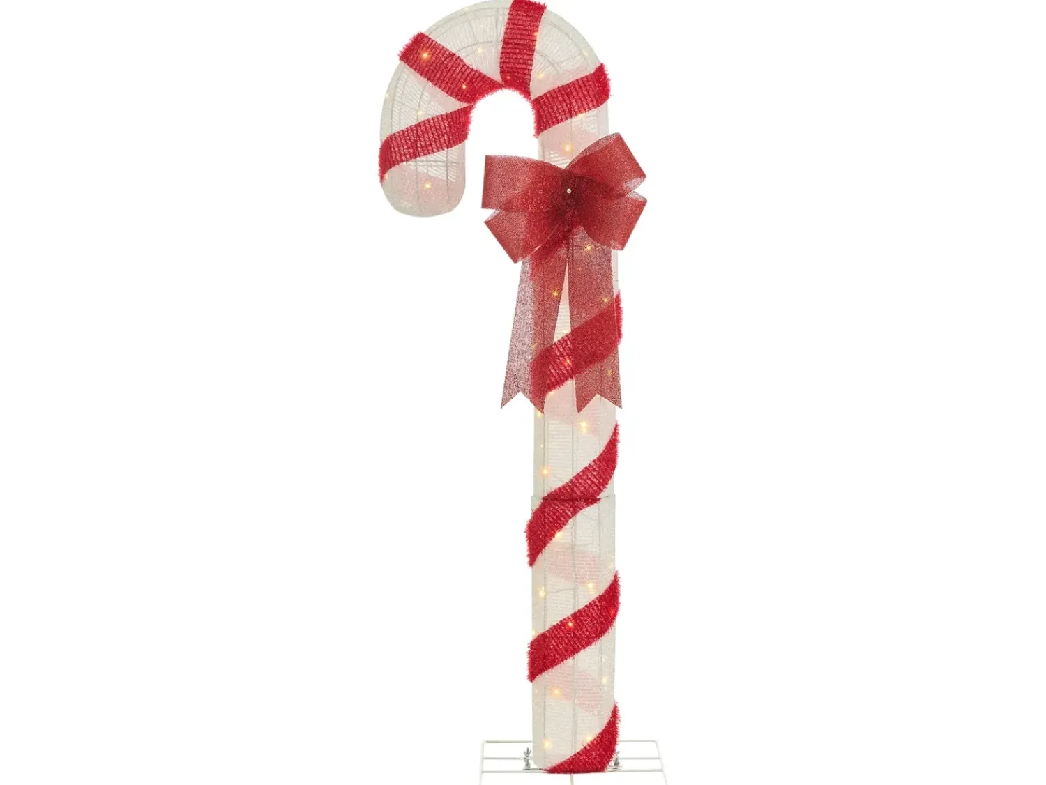 Beliani Decorazione per esterni LED ALARNI Bastoncino di zucchero 150 cm Rosso Bianco Rosso