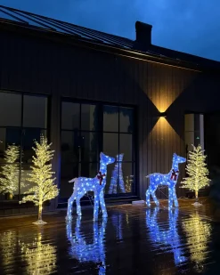 Hot Beliani Decorazione per esterni LED AURENNE Cervo 110 cm Bianco Bianco Rosso