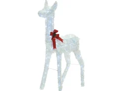 Hot Beliani Decorazione per esterni LED AURENNE Cervo 110 cm Bianco Bianco Rosso
