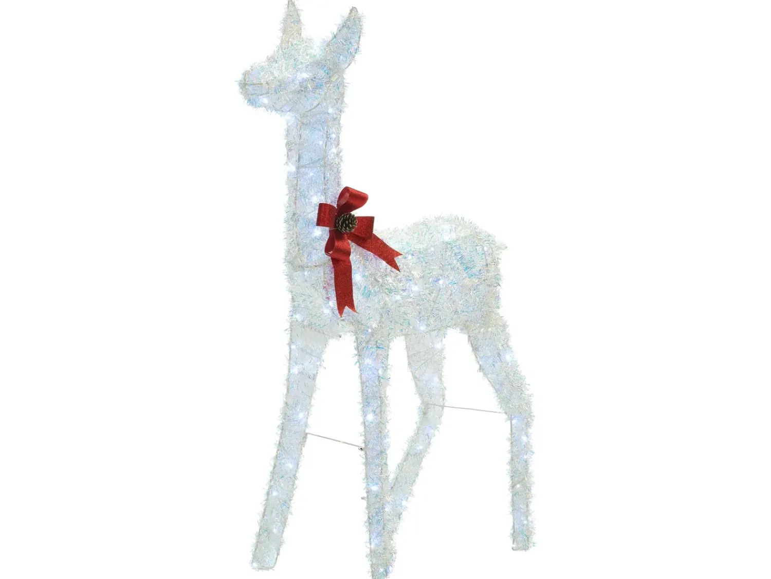 Hot Beliani Decorazione per esterni LED AURENNE Cervo 110 cm Bianco Bianco Rosso