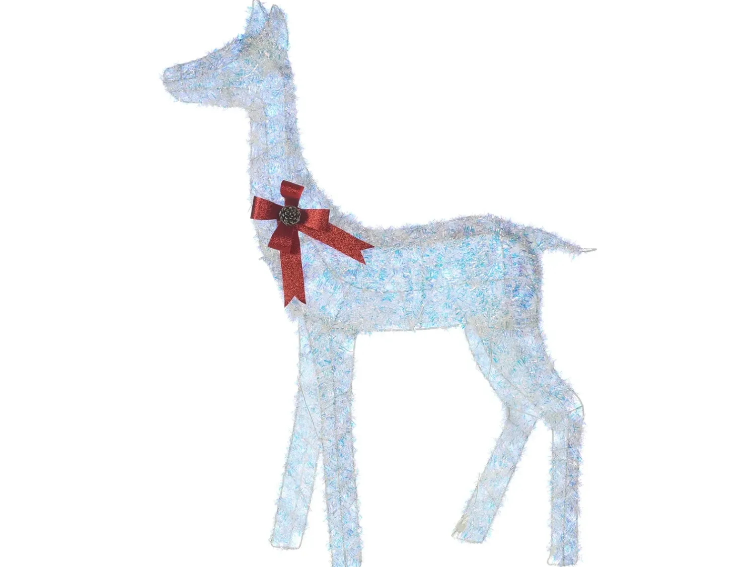 Hot Beliani Decorazione per esterni LED AURENNE Cervo 110 cm Bianco Bianco Rosso