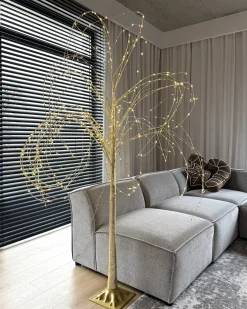 Beliani Decorazione per esterni LED BALIONI Albero 180 cm Oro