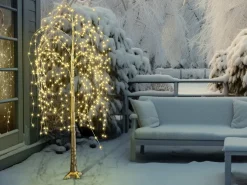 Beliani Decorazione per esterni LED BALIONI Albero 180 cm Oro