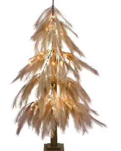 New Beliani Decorazione per esterni LED BIFROST Albero di Natale 123 cm Beige Beige Marrone