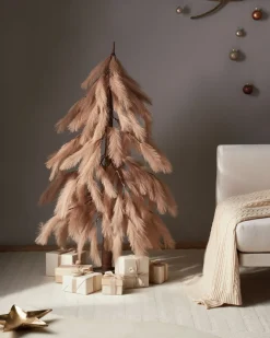 New Beliani Decorazione per esterni LED BIFROST Albero di Natale 123 cm Beige Beige Marrone