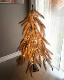 New Beliani Decorazione per esterni LED BIFROST Albero di Natale 123 cm Beige Beige Marrone