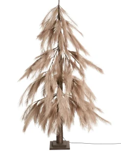 New Beliani Decorazione per esterni LED BIFROST Albero di Natale 123 cm Beige Beige Marrone