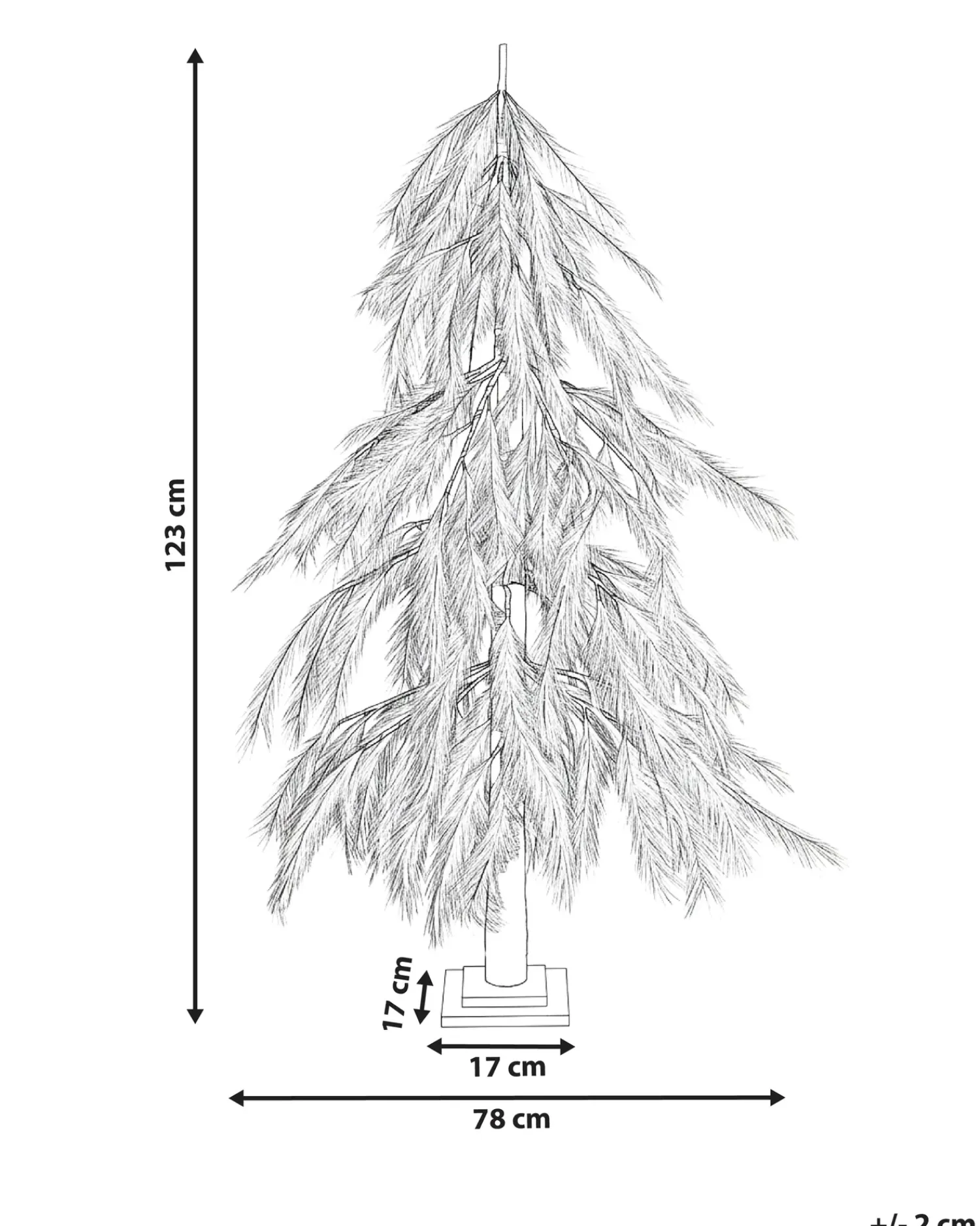 New Beliani Decorazione per esterni LED BIFROST Albero di Natale 123 cm Beige Beige Marrone