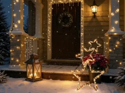 New Beliani Decorazione per esterni LED BURESO Stella 80 cm Oro