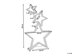 New Beliani Decorazione per esterni LED BURESO Stella 80 cm Oro