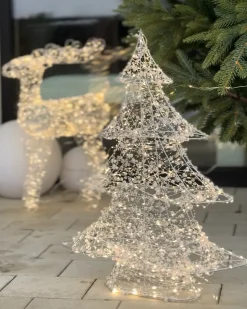 Clearance Beliani Decorazione per esterni LED BLONDUOS Albero di Natale 60 cm Argento