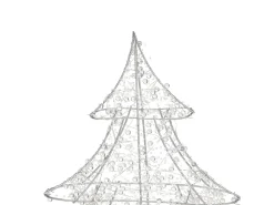 Clearance Beliani Decorazione per esterni LED BLONDUOS Albero di Natale 60 cm Argento