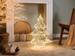 Clearance Beliani Decorazione per esterni LED BLONDUOS Albero di Natale 60 cm Argento