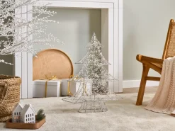 Clearance Beliani Decorazione per esterni LED BLONDUOS Albero di Natale 60 cm Argento
