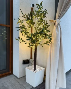 Sale Beliani Decorazione per esterni LED CELIONI Albero Verde Marrone Verde Nero