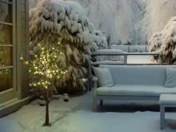 Sale Beliani Decorazione per esterni LED CELIONI Albero Verde Marrone Verde Nero