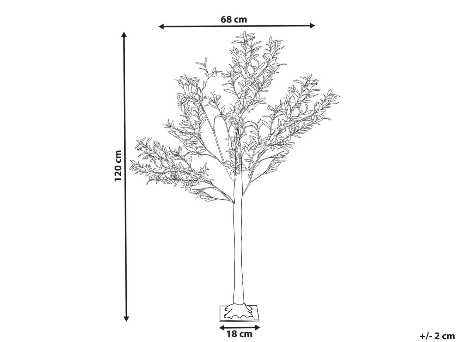 Sale Beliani Decorazione per esterni LED CELIONI Albero Verde Marrone Verde Nero