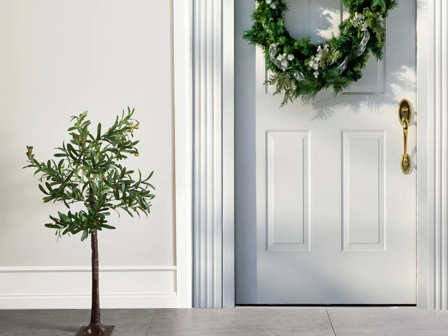 Sale Beliani Decorazione per esterni LED CELIONI Albero Verde Marrone Verde Nero