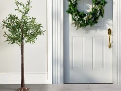 Hot Beliani Decorazione per esterni LED CELIONI Albero Verde Marrone Verde Nero