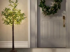 Hot Beliani Decorazione per esterni LED CELIONI Albero Verde Marrone Verde Nero