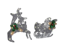 New Beliani Decorazione per esterni LED ENODAK Renna 41 cm Argento