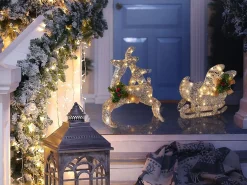 New Beliani Decorazione per esterni LED ENODAK Renna 41 cm Argento