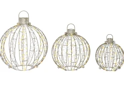 Outlet Beliani Decorazione per esterni LED GAROUR Palla di Natale 65/50/40 cm Oro